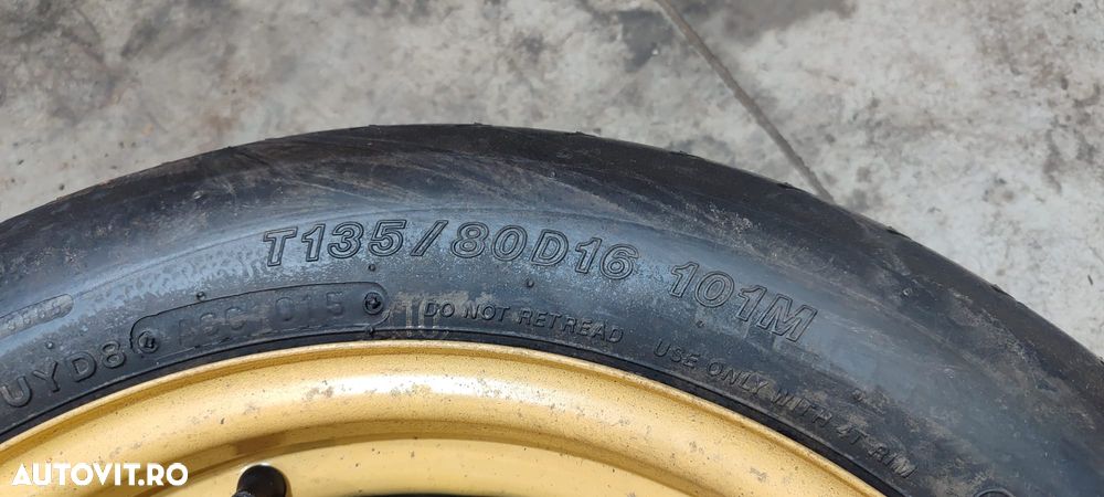 ROATĂ REZERVĂ TOYOTA PRIUS R16 5X100 T135/80 D16 / 2009-2015 - 5
