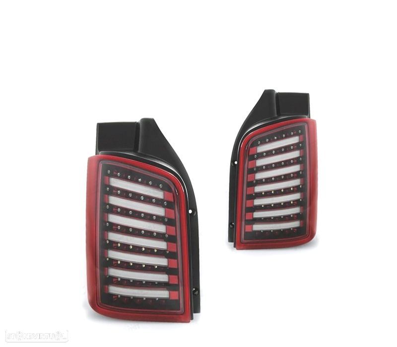 FAROLINS TRASEIROS PARA VOLKSWAGEN VW T5 1P 03-09 LED FUNDO VERMELHO - 1