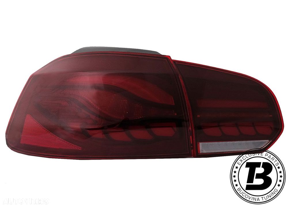 Stopuri Full LED compatibile cu VW Golf 6 VI Red Smoke Design - 16