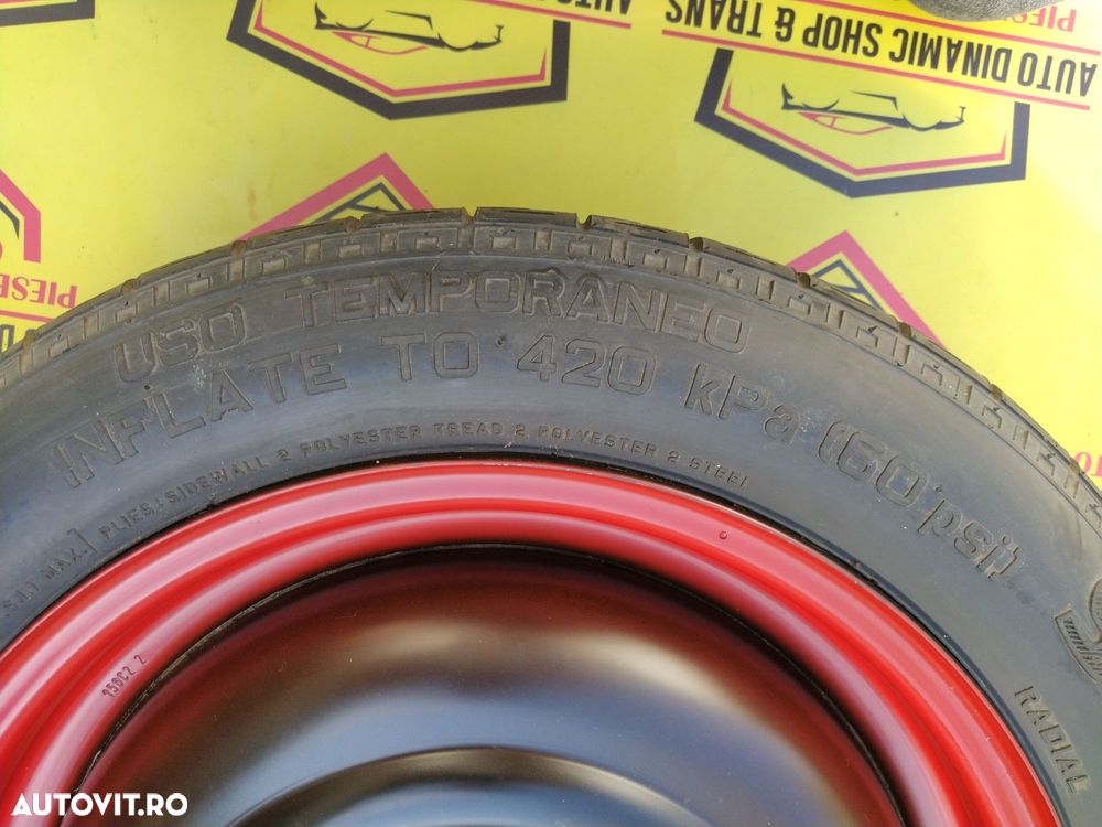 Roata de rezerva slim îngustă originala  Ford 125/80/15 4X108 - 5