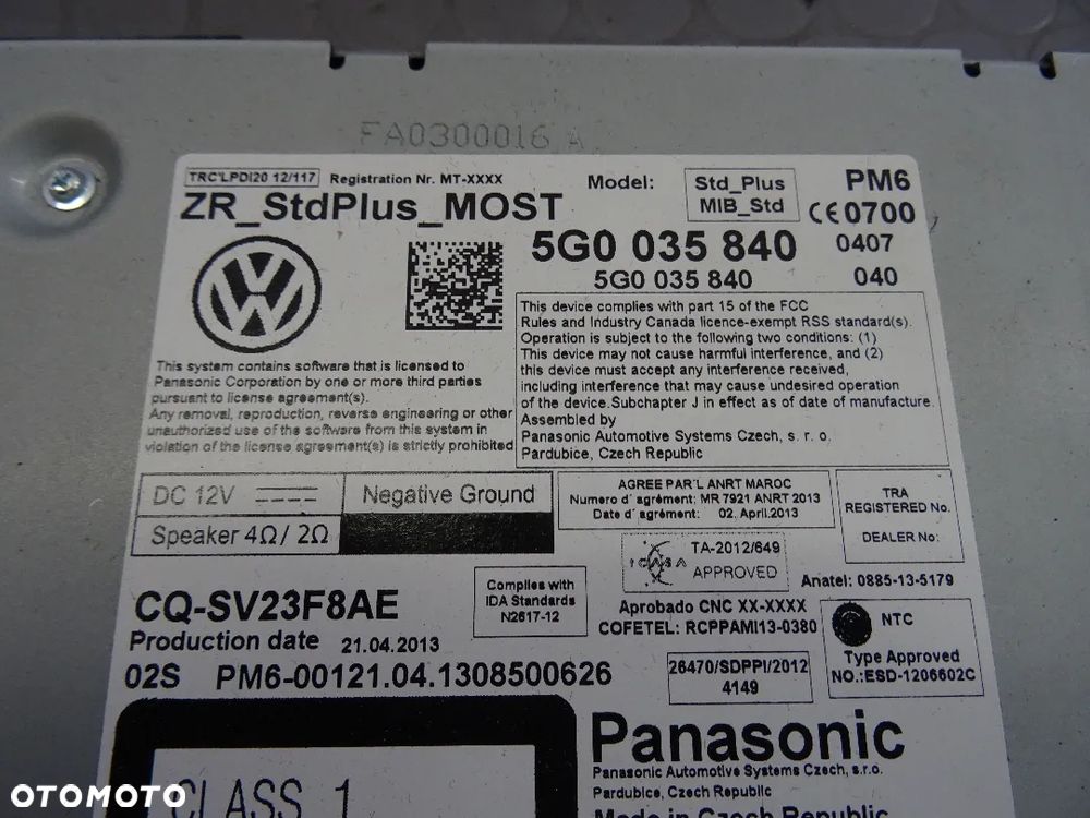 5G0035840 5G0919605 radio nawigacja VW Golf VII SPORTSVAN czesci - 3