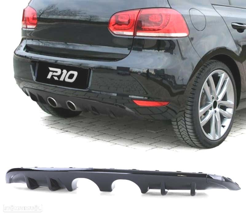 DIFUSOR VOLKSWAGEN VW GOLF MK6 1K 08-13 BRILHANTE PRETO SAIDA DUPLA - 1