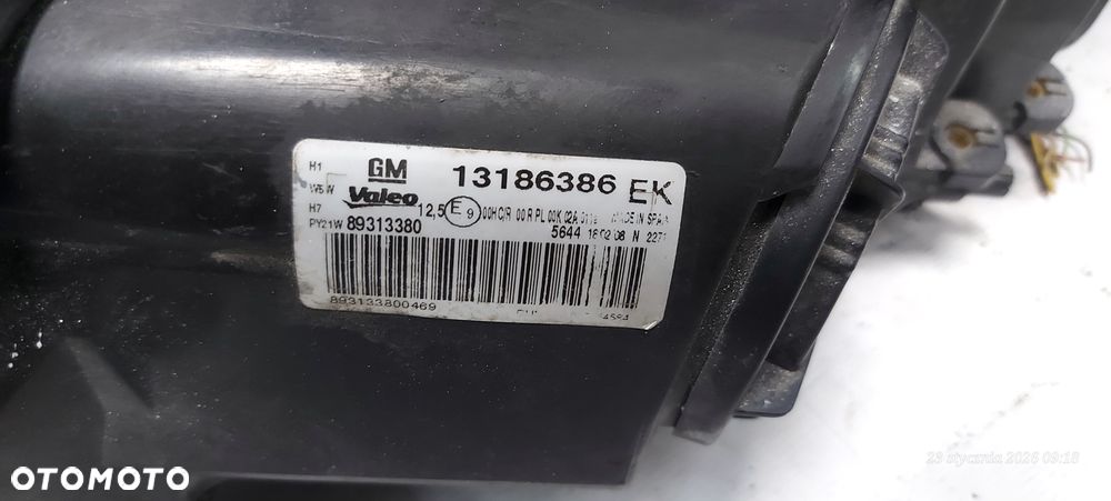 Opel Corsa D Reflektor Przód Przedni Prawy Soczewka Skrętna 13186386EK - 4