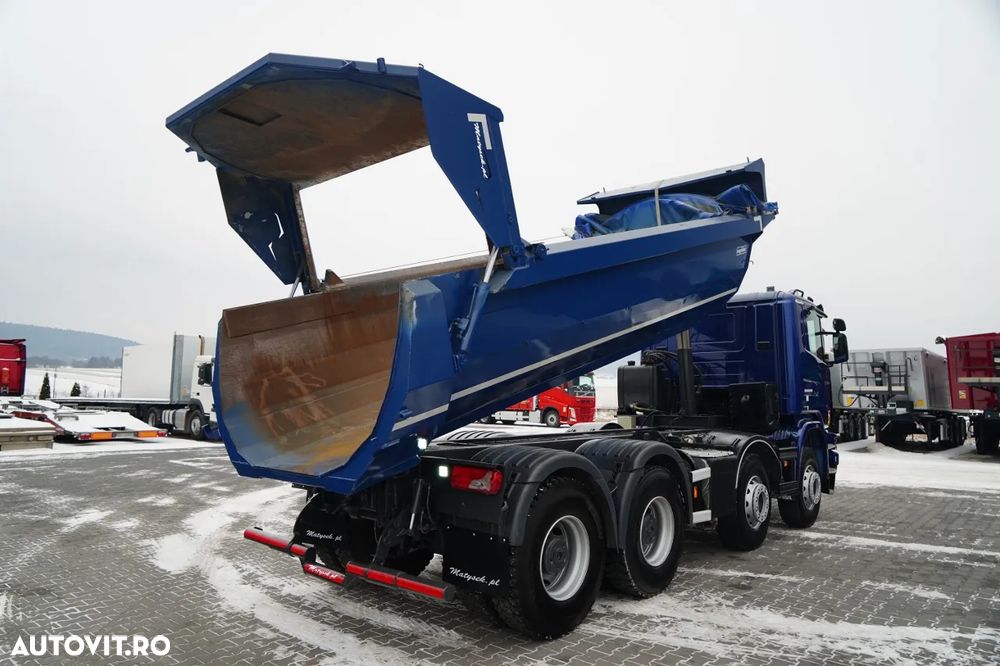 MAN G 490 / 8x4 / BASCULATOR SPATE / CLAPETĂ HIDRAULICĂ / CORTINĂ AUTOMATĂ / MANUALĂ / EURO 6 - 4