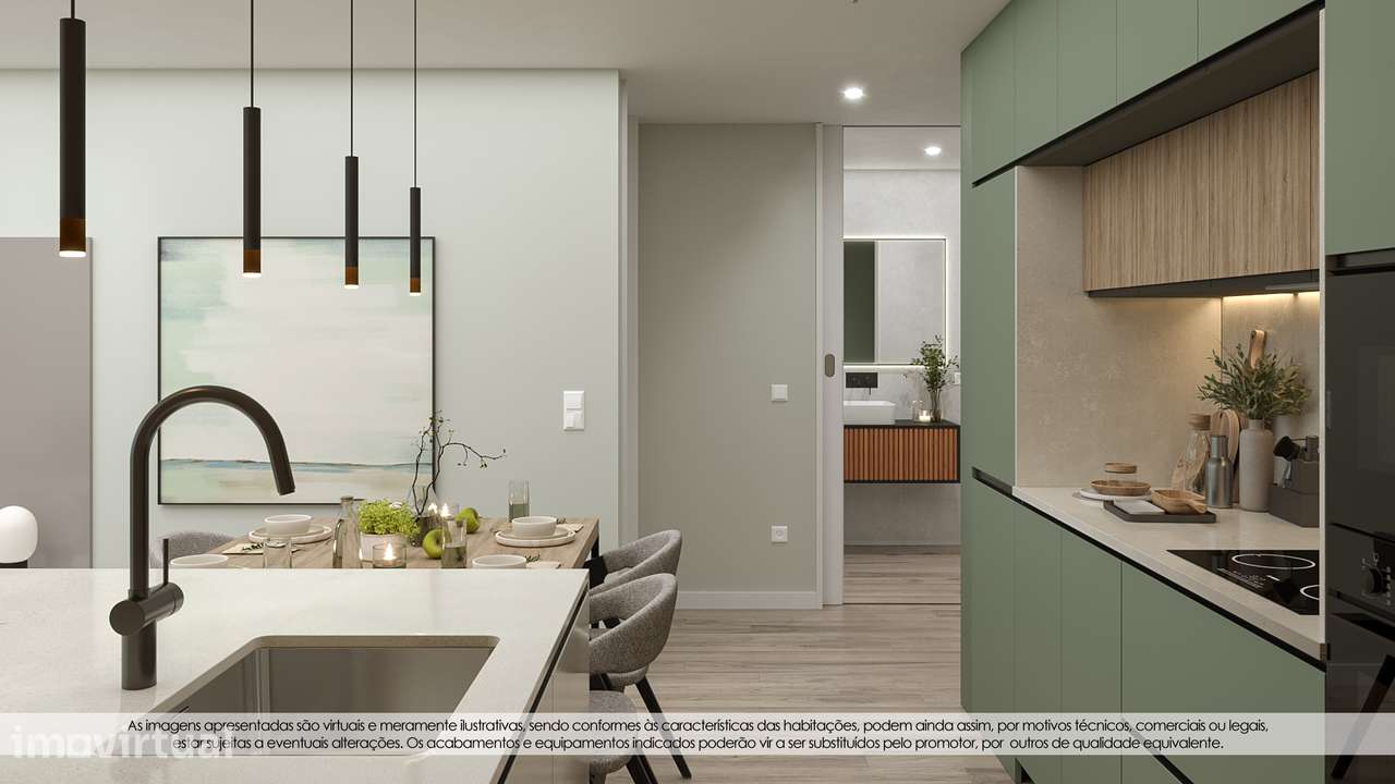 T2 NOVO com 2 Frentes, 2 Varandas (9,7m2), 2 frentes, lugar de garagem - Grande imagem: 5/23
