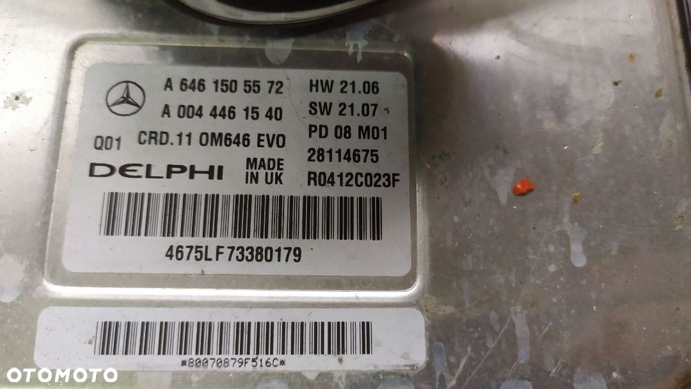 MERCEDES om 646 DELPHI komputer silnika sterownik stacyjka 6461505572 - 2