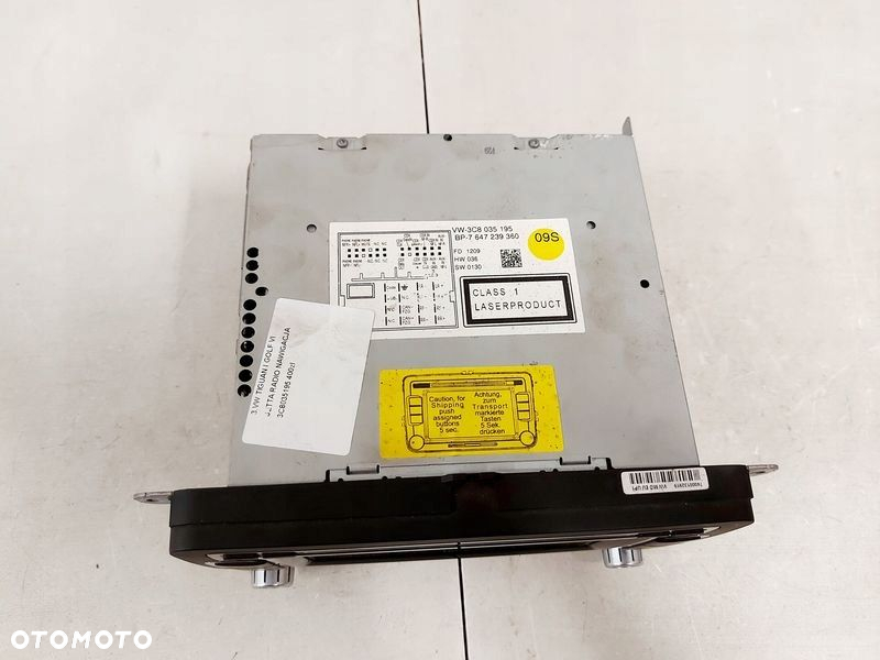 VW TIGUAN GOLF 6 VI JETTA RADIOODTWARZACZ RADIO NAWIGACJA NAVI 3C8035195 - 4