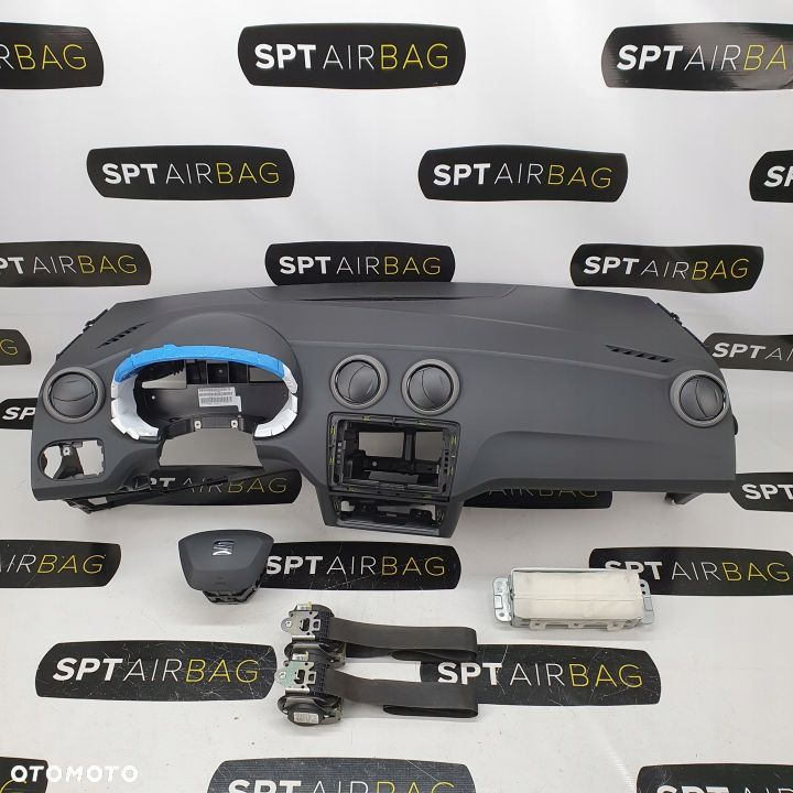 SEAT IBIZA IV 4 6P LKP DESKA ROZDZIELCZA KONSOLA KOKPIT PULPIT PODUSZKI AIRBAG AIR BAG PASY KIT SET - 1