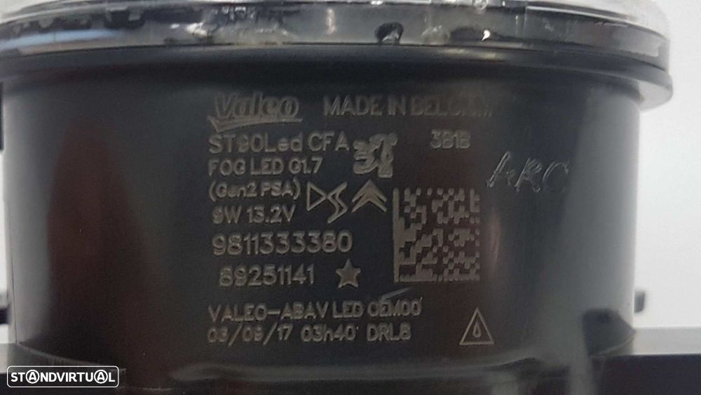 FAROL DE NEVOEIRO ESQUERDO PEUGEOT 3008 ALLURE - 3