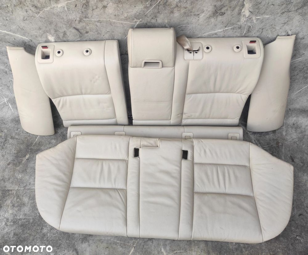 KANAPA TYŁ TYLNA SKŁADANA JASNA SKÓRA BMW E61 ISOFIX - 2