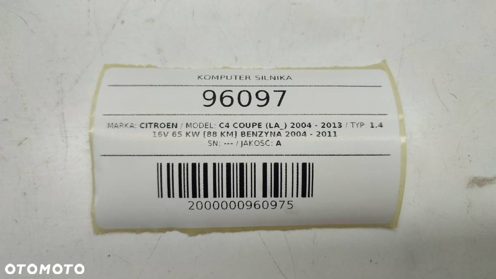 KOMPUTER SILNIKA CITROEN C4 1.4 16V 9665936280 - 4