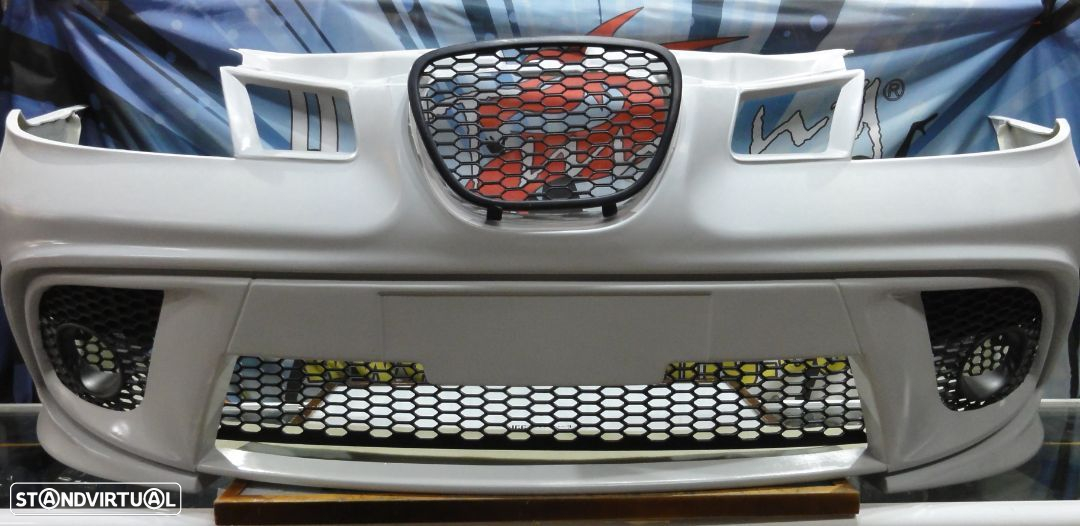 Para-choques frontal Seat ibiza 6L aerodinâmico em fibra com rede em favo de mel - 13