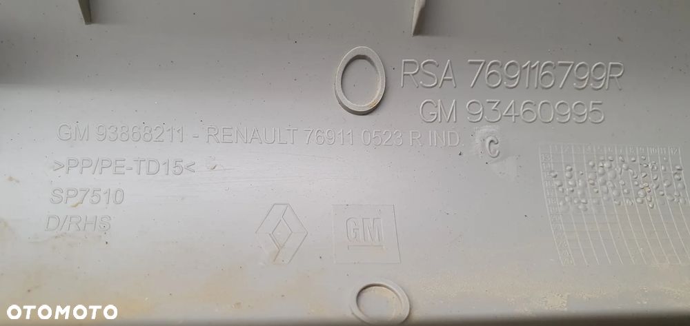 Osłona poszycie słupka prawy przód Opel Vivaro B Trafic III 93868211 - 7