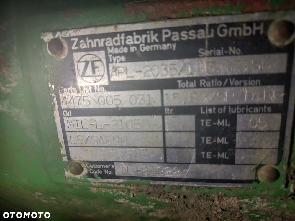 Most przód,przednia oś ZF AS 2060,APL 345,APL 2045,APL 2045,75006028639,75001021619,4472453352,4472453372,4475417002,4475417040A,4475406095A,4475406094A,JOHN DEERE 6830,6930,6910,6000,6010,6020,TLS, - 14