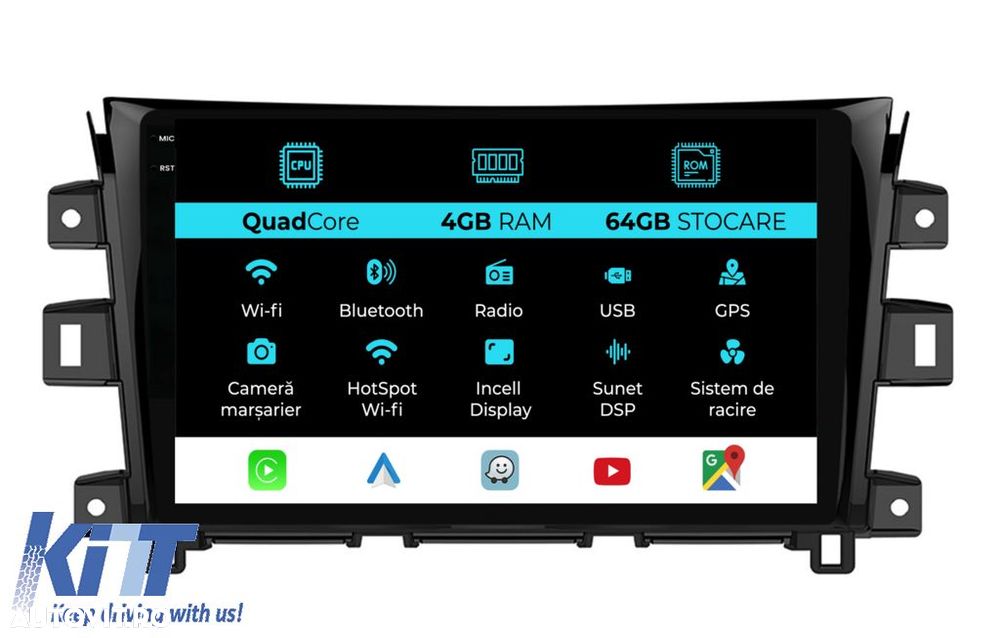 Navigatie Dedicata Nissan Navara (2015-2022),QuadCore, 10Inch, 4Gb Ram - 1