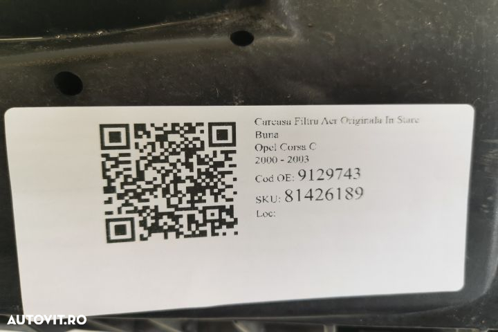 Carcasa Filtru Aer Originala In Stare Buna Opel  Corsa  C [2000 - 2003 - 7
