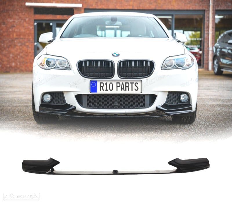 SPOILER LIP FRONTAL BMW F10 F11 10- LOOK M PERFORMANCE PRETO BRILHANTE - 1