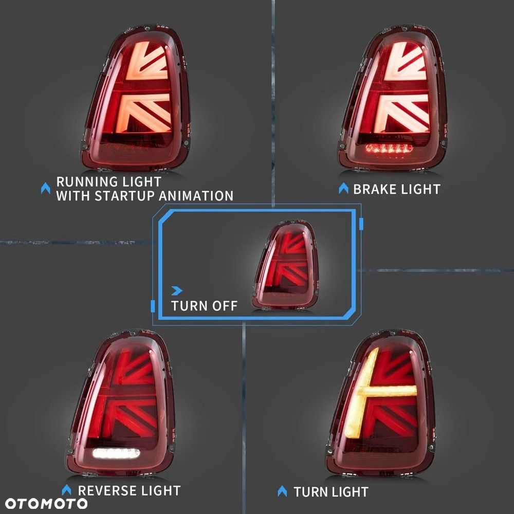 Lampy tyl kpl Vland Full Led Red Union Tuning Mini Cooper r56 r57 r58 r59 - 7