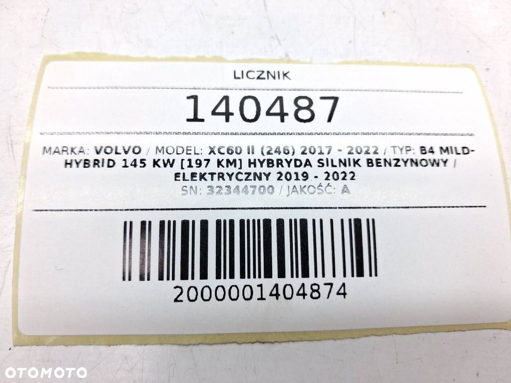 LICZNIK ZEGARY VIRTUAL VOLVO XC60 II 2.0 D MH EU 32344700 - 6