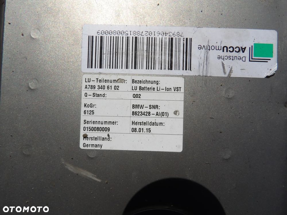 BMW - F01 - AKUMULATOR- BATERIA -  ACTIVE HYBRID - PRZEWODY - KOMPLET - DEMONTAŻ - EUROPA - 8623428  9202311 - 3