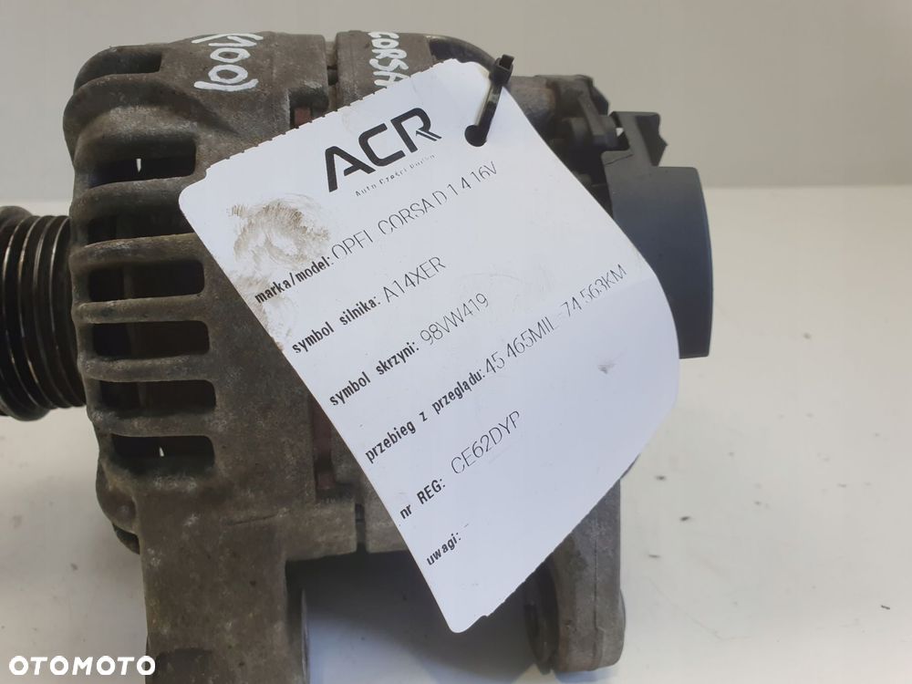 ALTERNATOR Opel Corsa D 1.4 16V _ bosch 0124425087 120A Alternator Alternat - 9