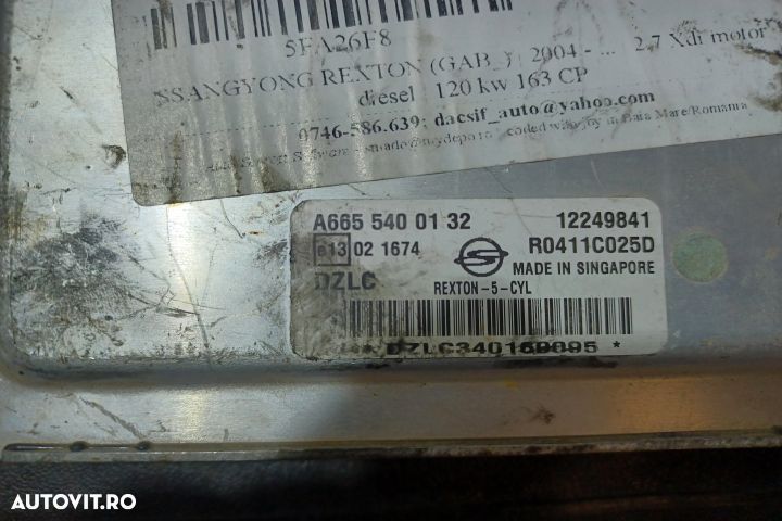 Calculator motor ECU A6655400132 - 2.7 D A6655400132 - 2.7 D SsangYon - 3