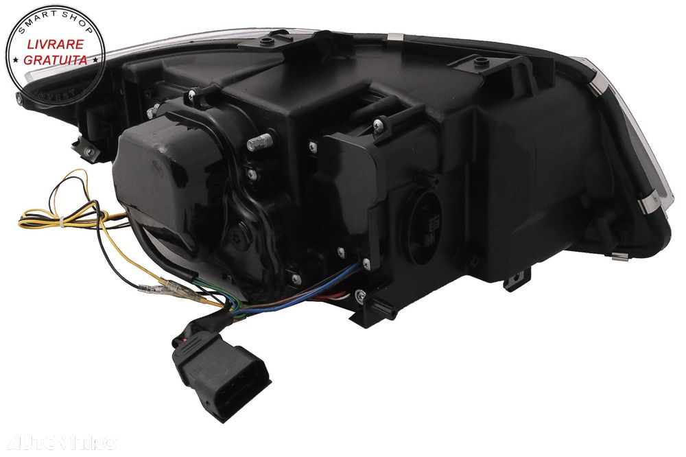 Faruri Xenon 3D Angel Eyes LED DRL BMW Seria 3 E90 E91 (2008-2011) Negru- livrare gratuita - 17