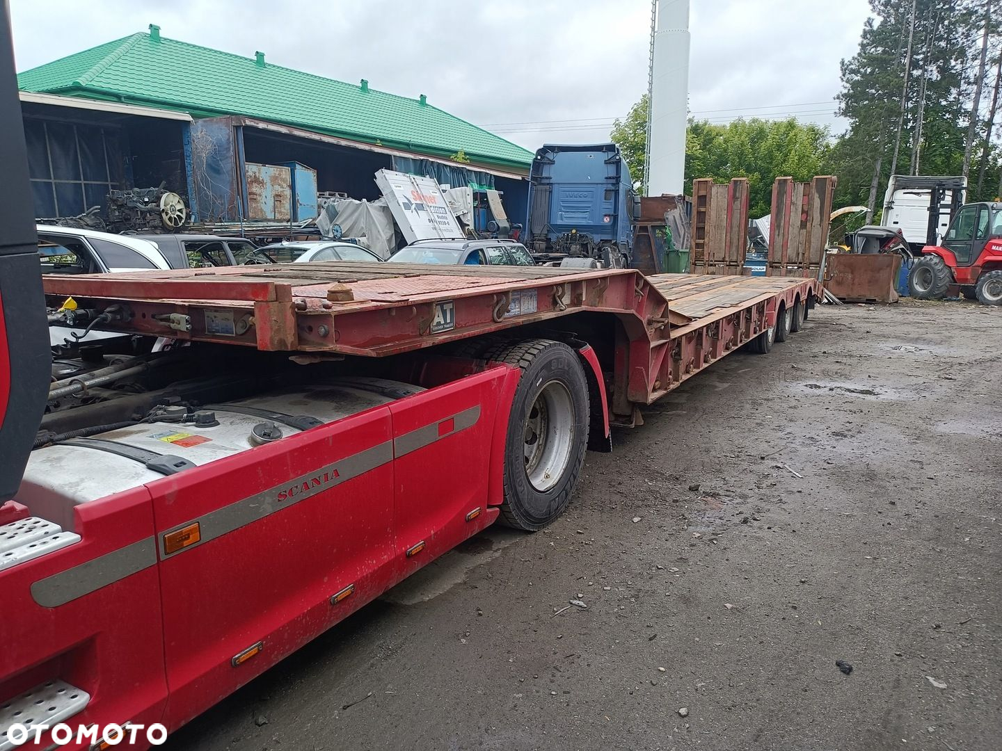 naczepa niskopowozie knorr kontener najazdy hydrauliczne 2008 POSZERZENIA - 2