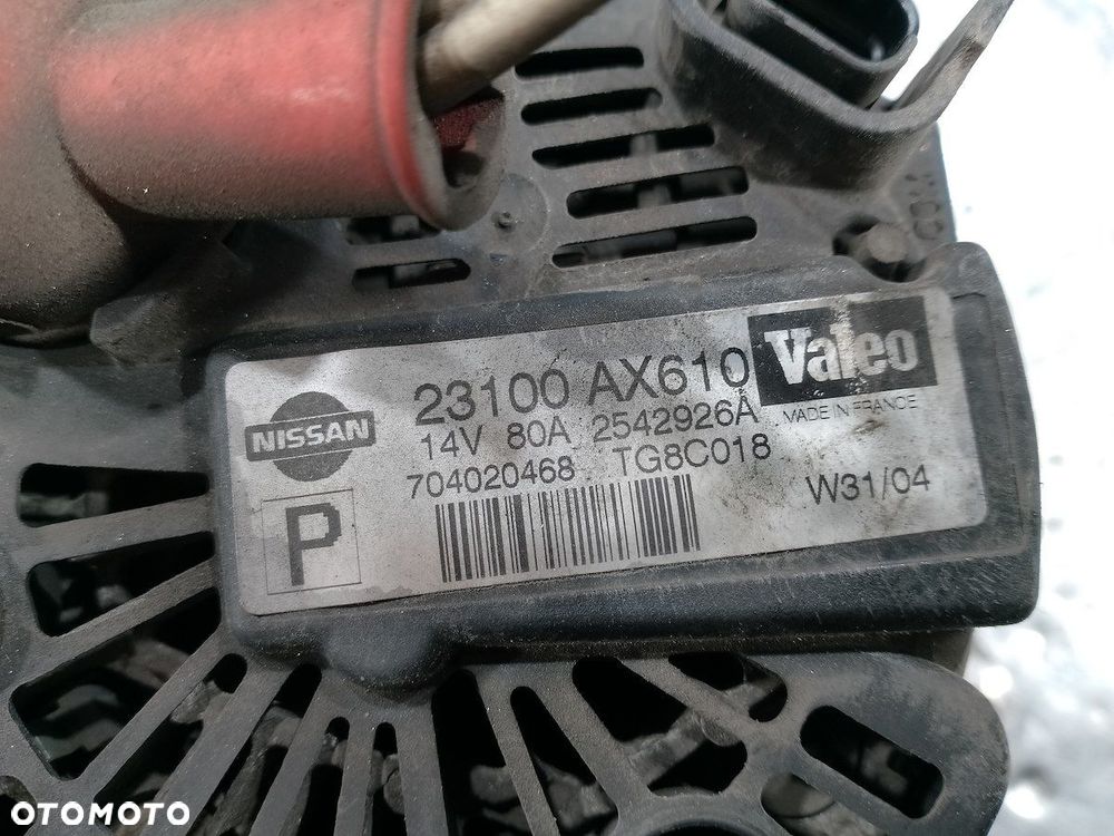 ALTERNATOR NISSAN MICRA K12 23100AX610  252926A  704020468  TG8C018 1.2 16V - 3