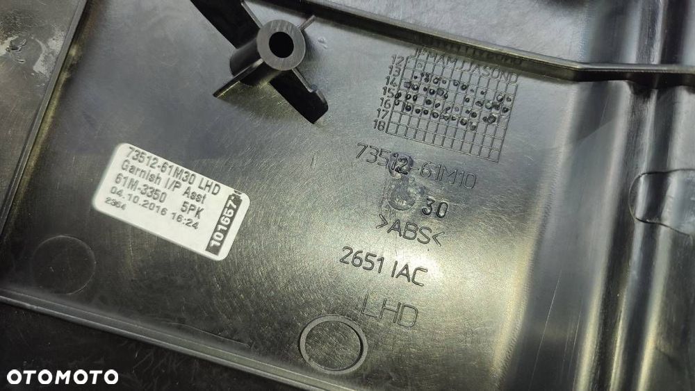 LISTWA DEKOR OSŁONA DESKI KONSOLI SUZUKI SX4 S-CROSS LIFT EU 73512-61M10 - 7