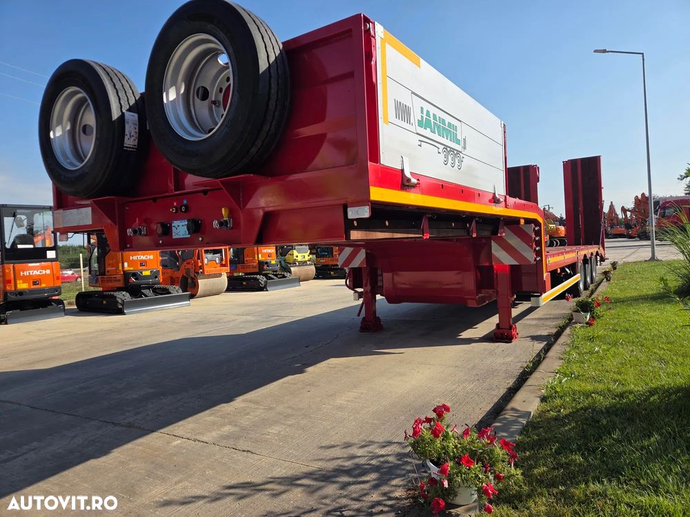 Janmil TRAILER 3 axe FULL OPTION-NOU, 2026, rampe DUBLE, lemne pt extensii latime la 3m, 2 roti rezerva, axe SAF, anv Goodyear, TROLIIU, cutie depozitare, obloane pe gatul de lebada, Carte identitate RAR, Podea rabatabila, posibil leasing-PROMOTIE 58.900eur - 6