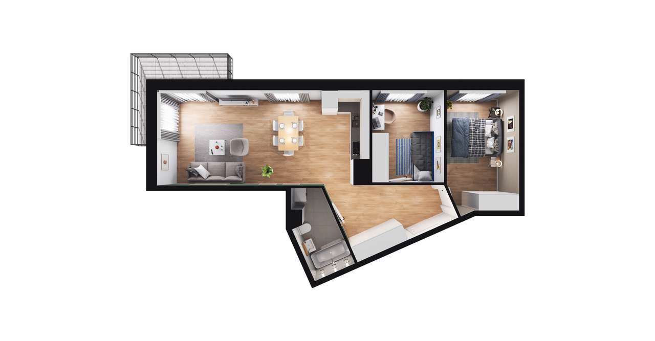 3-pokojowe mieszkanie 63m2 + balkon Bezpośrednio - Pełny obrazek: 3/24