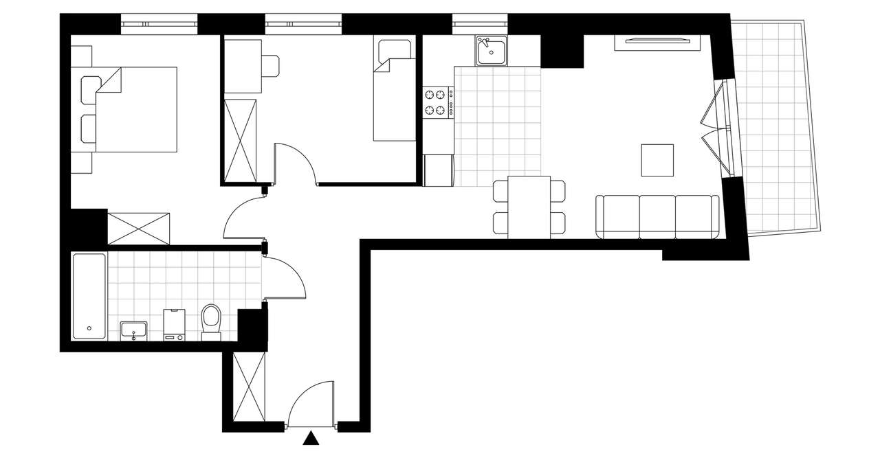 3-pokojowe mieszkanie 57m2 + balkon - Pełny obrazek: 3/23