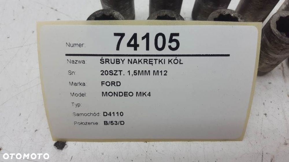 ŚRUBY SZPILKI NAKRĘTKI KÓŁ KOMPLET FORD MONDEO MK4 - 2