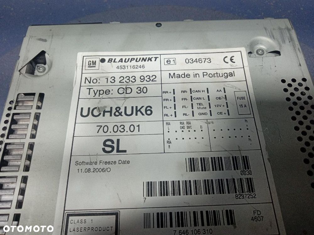 VECTRA C SIGNUM RADIO FABRYCZNE OEM CD30 MP3 EKRAN 13233932 - 6
