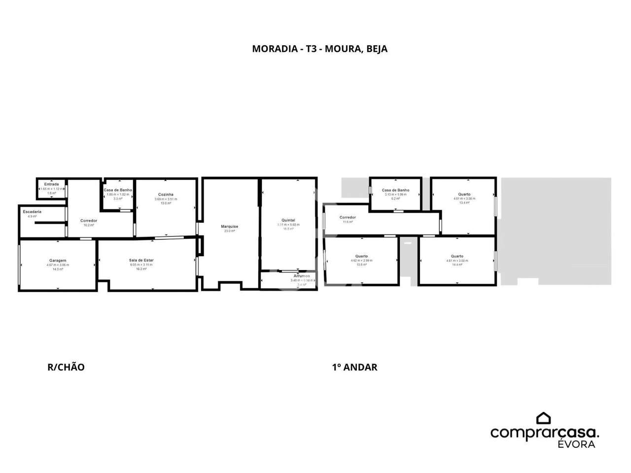 Moradia T3 de 199 m2 com Quintal e Garagem | Moura - Grande imagem: 5/39