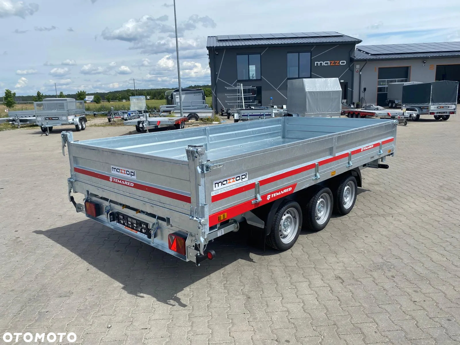 TEMARED Przyczepa wywrotka 405x199x30cm DMC3500kg pompa ręczna i elektryczna, 3-stronny wywrot hydrauliczny! - 6