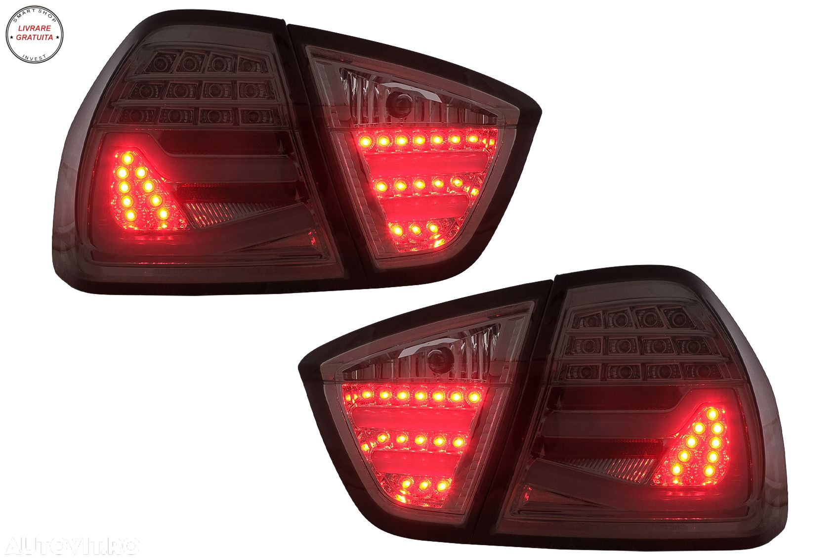 Stopuri LED BMW Seria 3 E90 Sedan (03.2005-08.2008) Fumuriu- livrare gratuita - 8