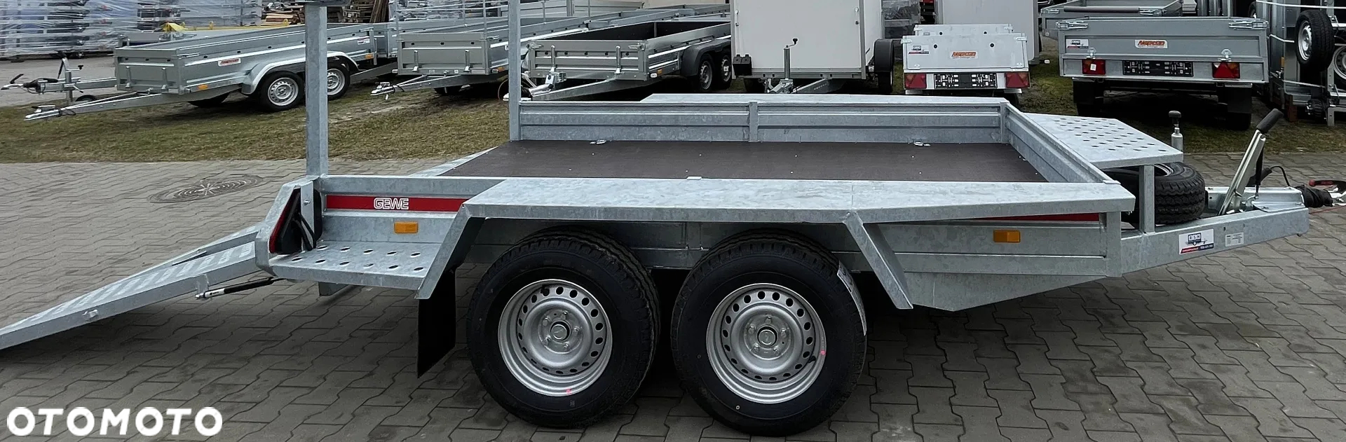 GEWE Przyczepa do przewozu minikoparki GEWE typ P3500 299x148 cm DMC: 2700 kg - 5