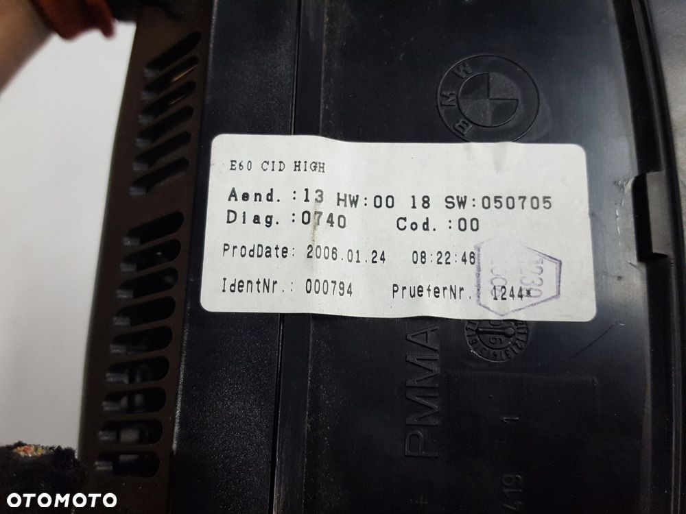 BMW 5 E60 E61 03-06r WYŚWIETLACZ MONITOR NAWIGACJI 6973546 - 4