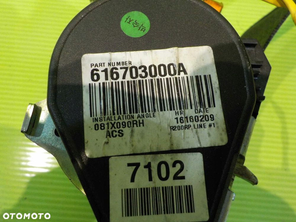 CRUZE I 09r pas bezpieczenstwa prawy przod z napinaczem 616703000A - 15