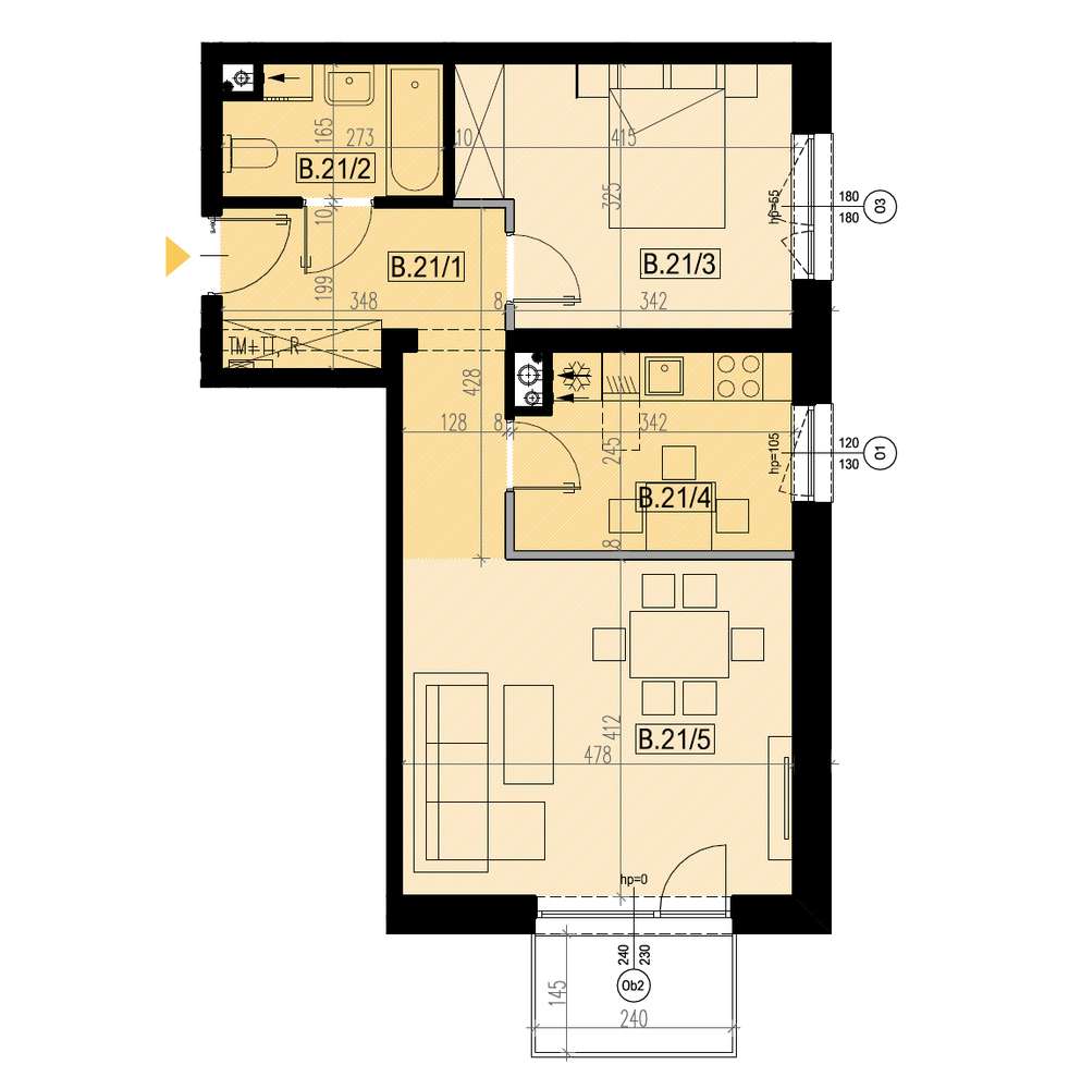 Mieszkanie na sprzedaż, 2 pokoje, 54 m², Boguchwała
