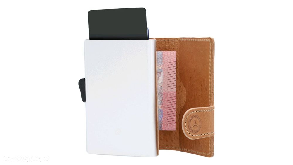 MERCEDES Mini portfel skórzany kolor koniak brąz zabezpieczenie RFID skóra bydlęca - 3