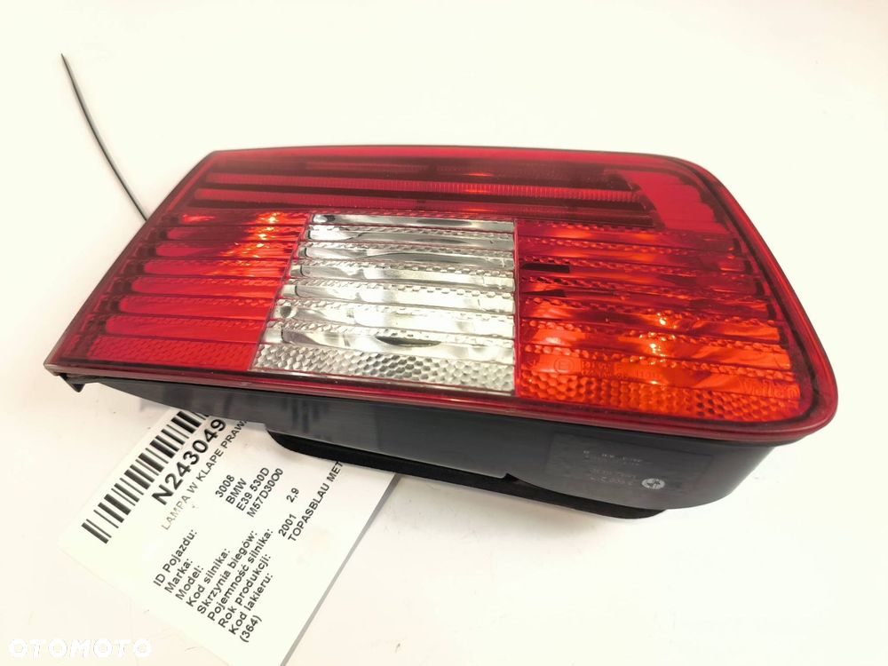 LAMPA W KLAPE PRAWA BMW E39 530D 6900217 - 1
