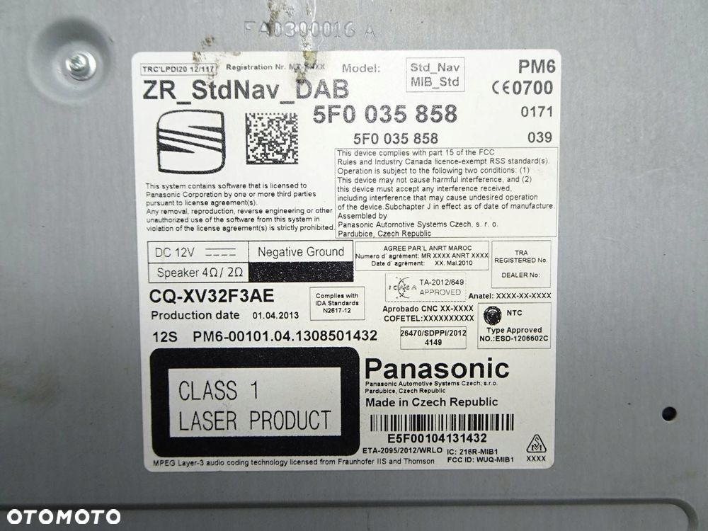 czytnik kard sd seat leon iii 5f0035858 - 9