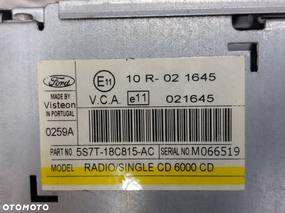 RADIO ODTWARZACZ + KOD MONDEO MK3 5S7T-18C815-AC 6000 CD - 4