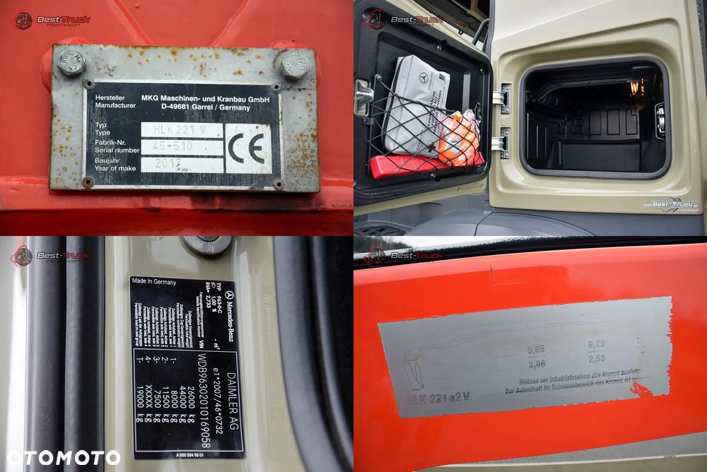 Mercedes-Benz ACTROS 2545 / 6X2 / SKRZYNIOWY 6,5 M / HDS MKG HLK 221 a2V  / STEROWANIE RADIOWE  PILOT / CAŁY NA PODUSZKACH  / OŚ SKRĘTNA / ROTATOR / CHWYTAK / - 10