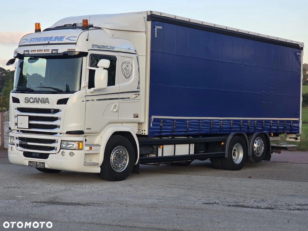 Scania G360 / BURTO-FIRANKA / 3 OSIE / WINDA / 20PALET / E6 / SYPIALNA KABINA / SPROWADZONY / JAK NOWA  PRZEBIEG 490TYŚ / ŁADOWNOŚĆ 14500KG / - 17