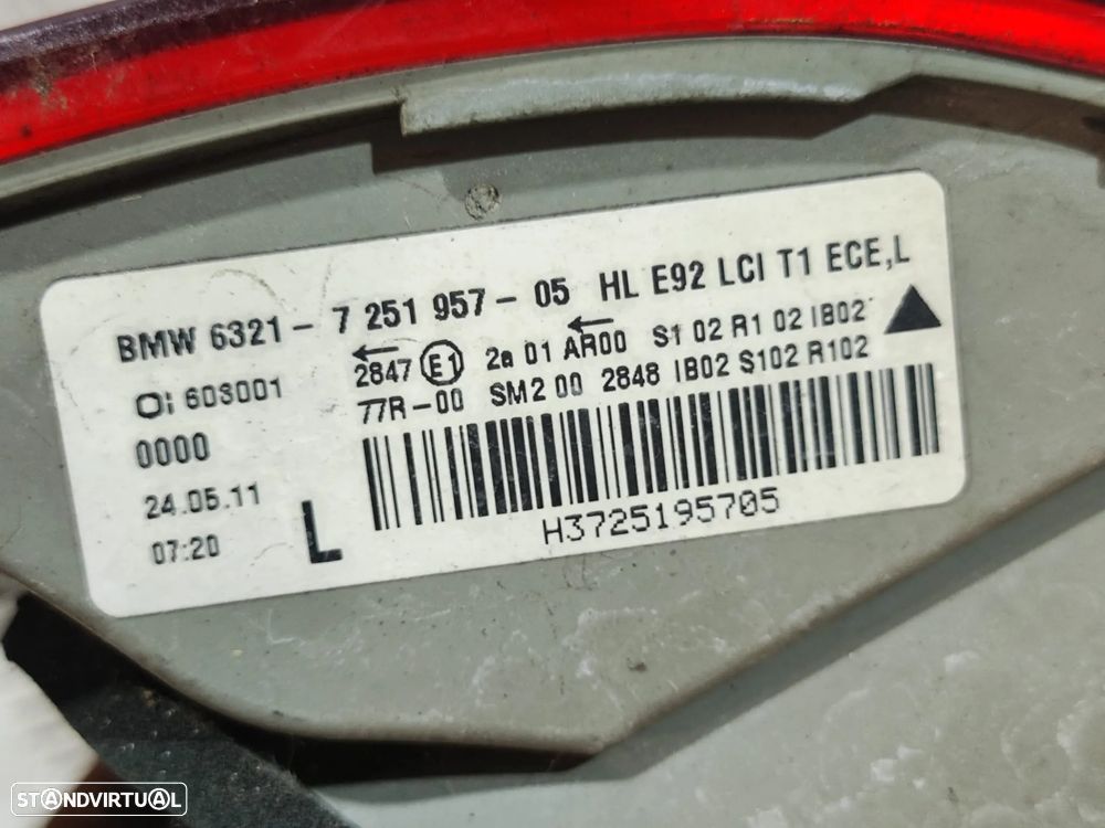 Farolins traseiros Originais BMW Serie 3 Coupe E92 LCI LED Facelift 2007 - 2013 - 10