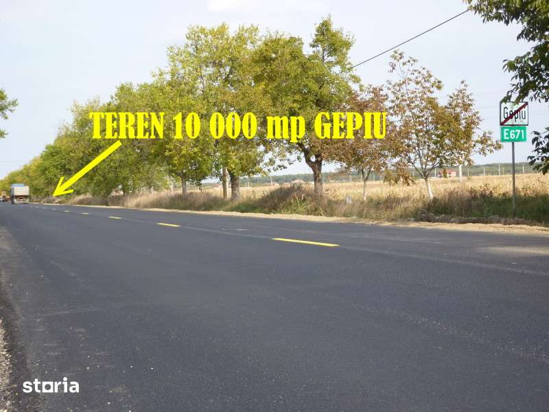 Teren intravilan Gepiu 10 000 mp Fs 174 metri drum E671 Oradea - Arad - Imagine principală: 2/10